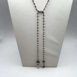 Vintage Pearl Lariat Necklace Earring Set Artisan Freshwater and Baroque 41 in